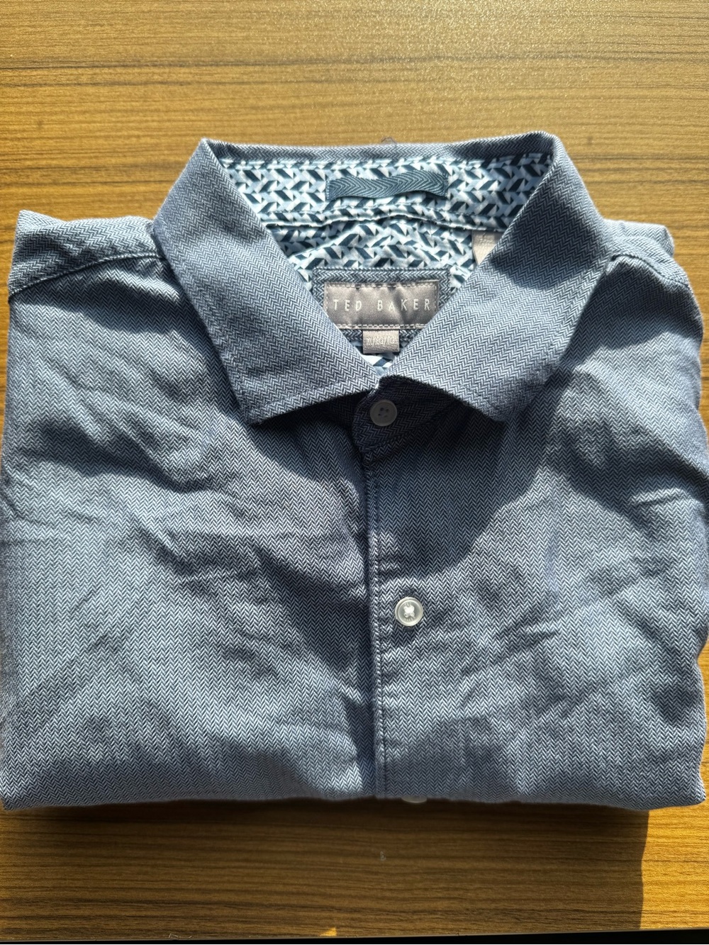 Ted Baker Men's Light Blue Textured Button-Down Polo